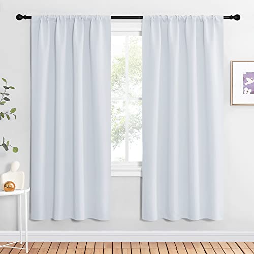 NICETOWN Kitchen Room Darkening Curtains - Window Treatment Thermal Insulated Rod Pocket Room Darkening Curtains/Drapes for Bedroom (2 Panels, 42 by 7