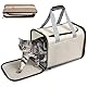 HEVOL Katzentransportbox, Transporttasche für Katzen und Welpen bis 10kg, Taschetransportbox Katze mit atmungsaktivem Netz, Leichte faltabre Katzen Transport für Tierarzt/Auto/Flugzeug