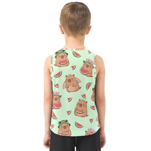 Boys' Tank Top Shirt Capybara Watermelon Pattern Sleeveless T-Shirts3