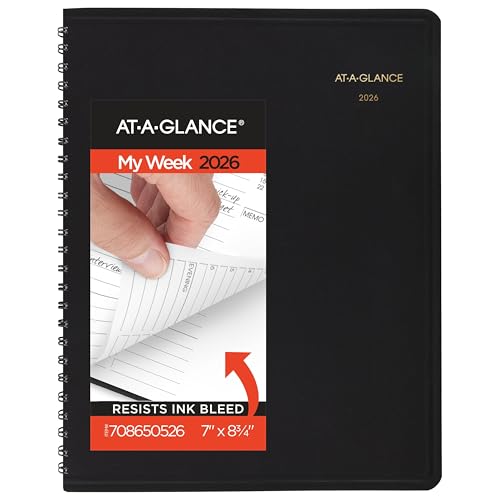 AT-A-GLANCE 2026 Appointment Book Planner, Weekly & Hourly, 7" x