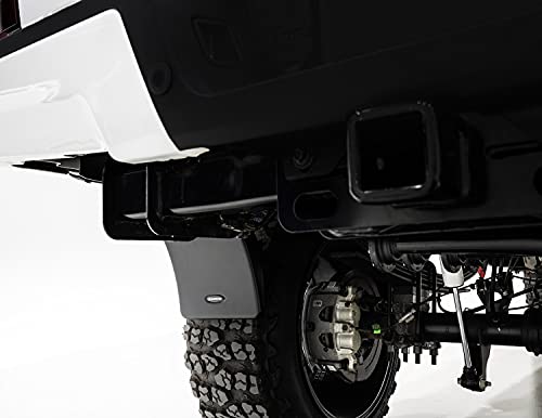 Image of Bushwacker Mud Flaps for Pocket Flares | 2-Piece Set, Black, Smooth Finish | MUD-30040 | Fits 2014-2021 Toyota Tundra Fleetside