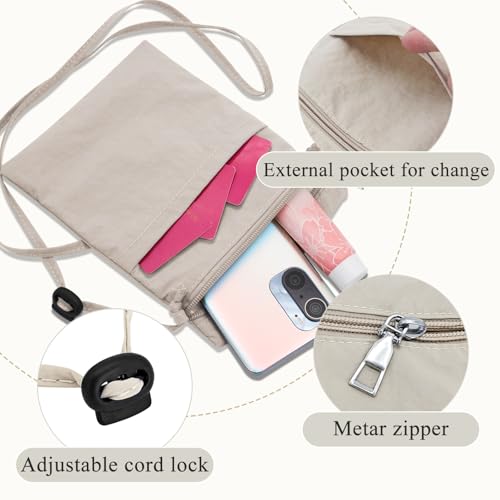 Ultralight Cell Phone Purse - Nylon Small Crossbody Phone Bag with Zipper3