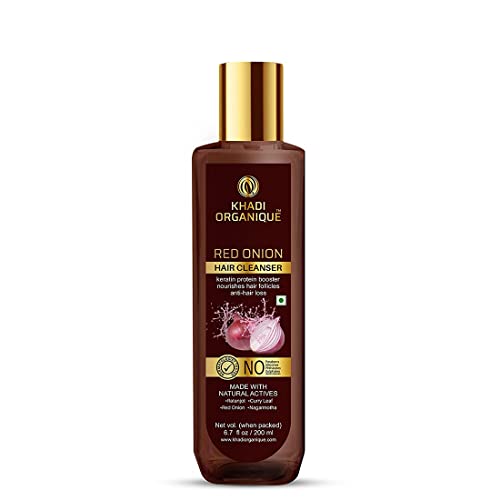 Image of Organique Red Onion Hair Oil, Cleanser & Conditioner Hair Care Kit For Hir Growth Control Hair Fall, Dandruff & Repairs Damaged Hairs (Pack of 3) 600 ml