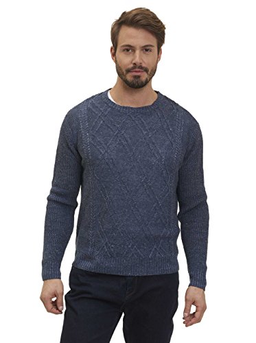 Robert Graham Randai Linen Crewneck Sweater Classic Fit Navy Large