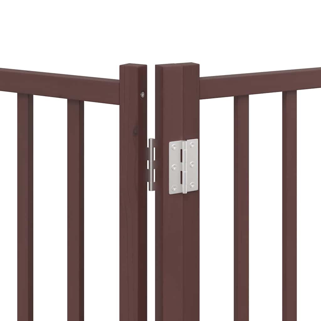 vidaXL Puerta de Perros Plegable 12 Paneles Madera álamo marrón 960 cm