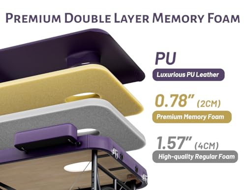 Image of 3 Fold Professional Massage Table Portable Hold Up to 1100LBS Violet