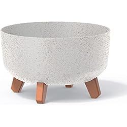 Maceteros Rotos Decorados Macetero color blanco roto,sin depósito , colección GRACIA de 23,5 x 23,5 x 15,5 cm, capacidad de 3,8 L.