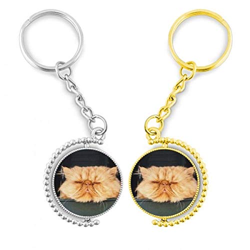 Porte-clés chat rigolo jaune, le petit cadeau original pour vos proches