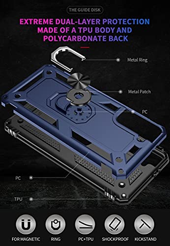 ADDIT S21 FE Case, Samsung Galaxy S21 FE Case Military Grade Protective with Magnetic Car Mount Ring Holder Stand Cover for Samsung Galaxy S21 FE - Blue - Image 7