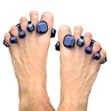 YogaToes® Gems® for Men Fits Men's Shoe Size 7 & Up. Gel Toe Stretcher & Separator in Metallic Blue. Helps Foot Pain & Boost Athletic Performance!