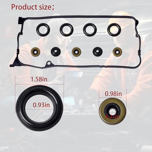 Image of VS50606R Valve Cover Gasket Kit for 2001-2005 Honda Civic 1.7L D17A | Gasket + 4 Plug Tube Seals + 5 Grommets. Replaces VS50384 VC4034 12030-PLC-000. Fixes Oil Leaks. DX LX EX HX GX V-TEC.