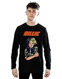 Billie Eilish Hombre Anime Pose Camiseta De Manga Larga Negro X-Large