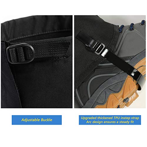 Miilive Waterproof Hunting Gaiters Warm Fleece Leg Gaiters 900D Anti-Tear Snow Boot Gaiters Breathable Secure Shoe Gaiters For Men And Women L #TOP3