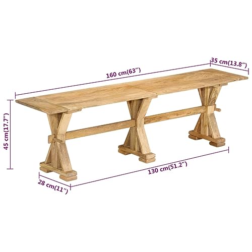 Banco de madera de mango 160 cm para solucionar falta de espacio 3