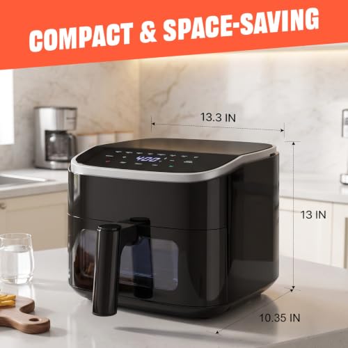 OLIXIS 4QT Air Fryer with Visible Window, 1500W Digital Touchscreen Air Fryer with 8 Presets, Auto Shut Off & Nonstick Dishwasher Safe Basket, 60-Min Timer, Max 400°F by OLIXIS - Used condition - Image 2