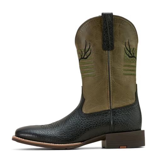 Ariat Men's Sport Antlers Cowboy Boot, Black Adobe/Four Leaf Clover, 12 Wide2