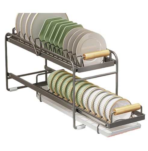 Jingshihaisu キッチンドローイング収納棚 引出し式 ボウルキャビネット 排水ラック 滑り止め 引き出し式 穴あけ不要 大容量 組み立て不要 ボウル収納 シンクアスファルト 食器棚 台所 食器 浴室 食品室 洗面台下 棚 調味料 雑物収納 洗面所