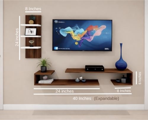 Image of C Style Tv Cabinet Floating Shelves for Wall Set,Wall Mounted Shelf for Living Room, Bedroom, Outdoor,Gallery,Stairs (Tv Cabinet)