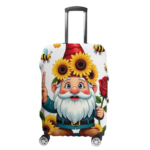 Luggage Cover Anti-Scratch Suitcase Cover Travel Luggage Covers Suitcase Protector (Be Kind Sunflower Gnome (3))