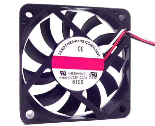 F-6010HH12B 12V 0.30A 60mm 3-przewodowy wentylator chłodzący 60 x 60 x 10 mm