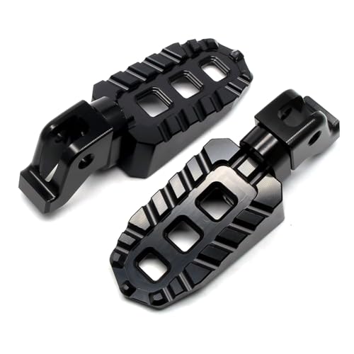Image of MZS Motorcycle Rider Foot Pegs for Tiger 850 /900 /1200,Scrambler 900 /1200 | Dual Rotating Adjustable, MX Front Footrest, Serrated Anti-slip, Black CNC Aluminum Footpegs , fits Adventure Scrambler Bike