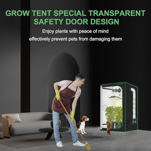 MELONFARM 34"x34"x72" Grow Tent, Double Transparent Viewing Door Indoor Grow Tent, Growing Tent with High Reflective Mylar & Floor Tray, Plant Tent for Indoor Hydroponics Growing by MELONFARM - Image 9
