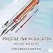 Fountain Pen Retractable 0.38mm, Blue Ink Medium Nib Transparent Barrel Fountain Pen Set with 5 Refillable Ink Cartridges for Smooth Writing No Leaking(Dark Blue)