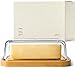 KIVY Glass butter dish with airtight lid that keeps butter soft - For countertop and refrigerator door shelf - Butter tray with lid fridge - Butter holder for counter - Covered butter dishes