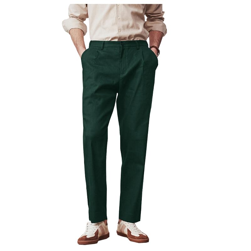 100% Natural Linen Men's Trousers Black Simple Temperament Elegant Business Casual Men's Comfortable Cool High-end Clothing