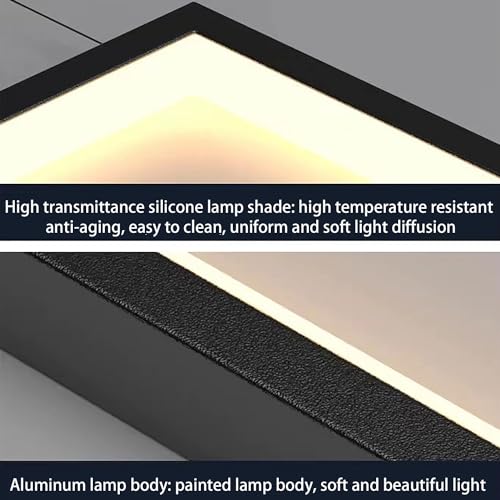 HYQJUNE Modern LED Geometrie Pendelleuchte Wohnzimmerlamp Aluminium Treppe Kronleuchter Xuanguan Schlafzimmer Hängeleuchte Schwarz Salon Esszimmer Deckenleuchte Acryl Hängelampe,4 heads warm ligh