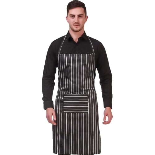KODENIPR CLUB Men Women Hotel Cafe Restaurants Catering Cooking Kitchen Chef Apron (Chalk-Stripe, (Pack of 1))