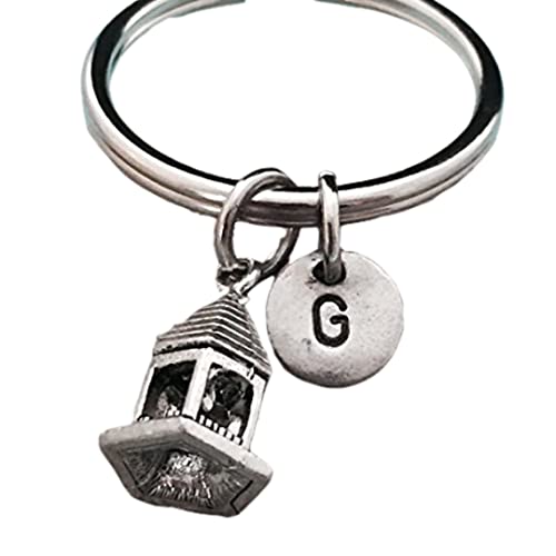 Gazebo keychain, gazebo charm, outdoor keychain, personalized keychain, initial keychain,