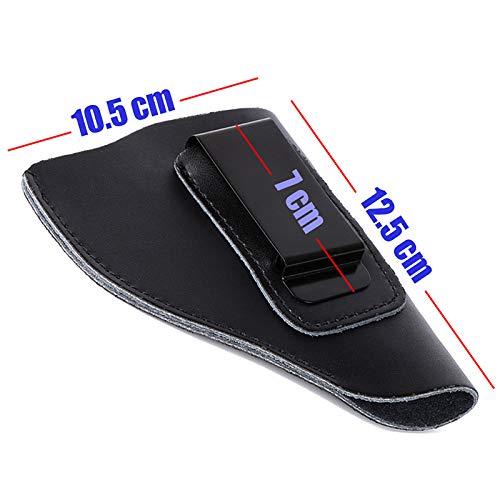 Holster Tactique En Cuir Ambidextre Pour Armes - Noir, Compact, 13x10.5x2 Cm - Gexgune