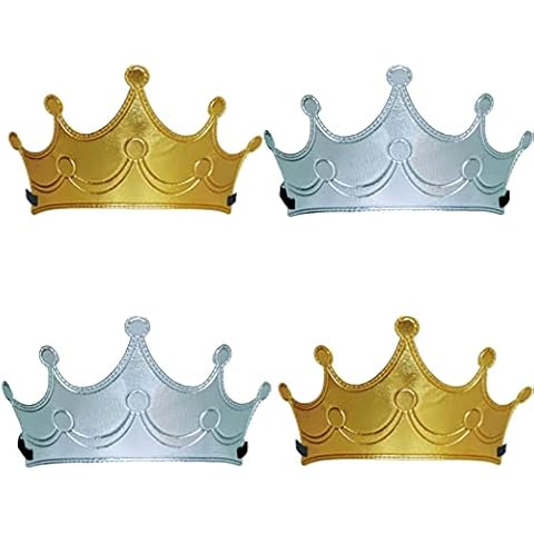 4 Pcs Birthday Crowns Reusable Party Hats Creative Birthday Hats for Children and Adults Cover