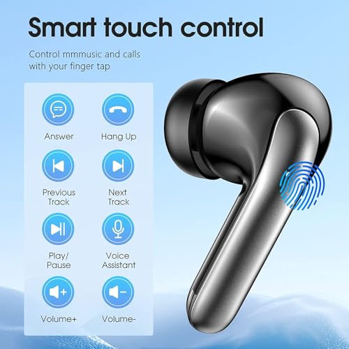 Image of Wireless Earbuds Bluetooth 5.3 Deep Bass True Wireless Ear Phones 30H Playback LED Power Display in-Ear Buds with 4 ENC Mics Charging Case IP7 Waterproof for Sports
