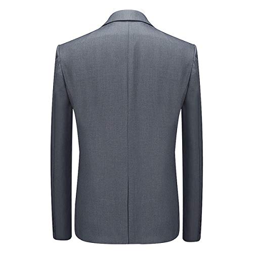 Costume Homme 3 Pcs Costard Blazer Veste et Pantalon Gilet Mariage Party Smoking, Gris, L - Image 4