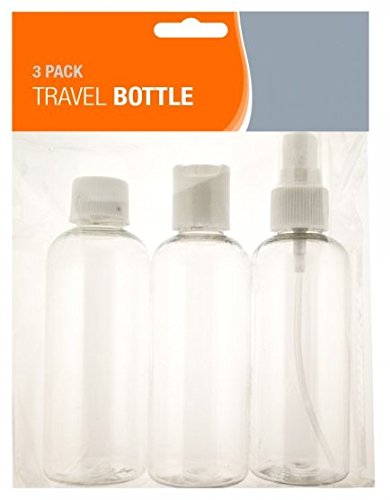 Plastic Air / Flight Travel Bottles 100ml 3/Pk (078334) by ITC