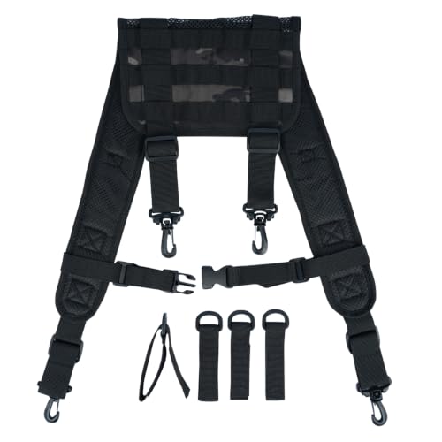Image of MELOTOUGH Tactical Suspenders for Duty Belt,Breathable Padded Adj H-Harness w /YKK Hooks,Heavy Duty Police Law Enforcement