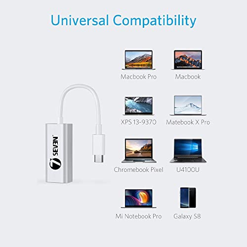 Image of 7SEVEN LAN Connector, Type C to Ethernet Adapter, USB C to LAN Adapter for MacBook Pro Air, iPad Pro, SurfaceBook, Chromebook, Galaxy S22 S21- USB C to RJ45 Converter, Type C to RJ45 Connector