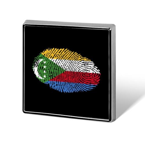Broche carrée en métal drapeau des Comores - Insigne - Bijou de revers - Unisexe
