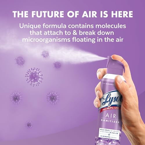 Image of Lysol Air Sanitizer with Bacterial Odor Eliminator for Home & Office, Air Freshener Alternative, Simple Fresh Scent, 10 oz (Pack of 3)