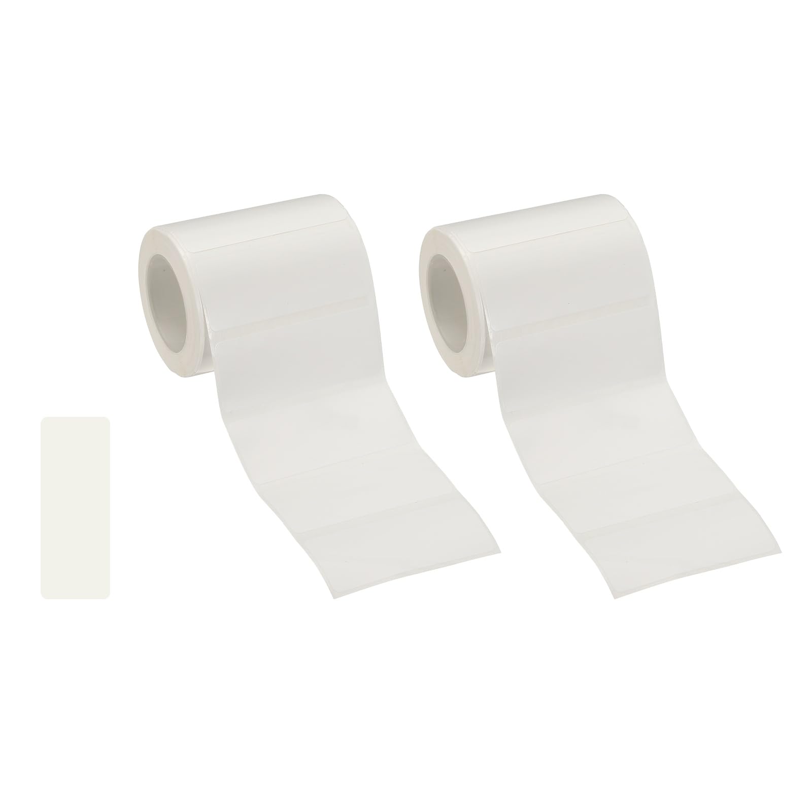 PATIKIL 600 Pcs Thermal Labels, 2x0.8 Square Thermal Printer Labels Stickers Self Adhesive Tags Paper 2 Rolls Small Waterproof for Printer Small Business Name Tag Barcode, White — image 1