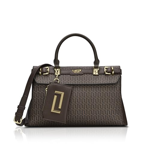 Image of Lavie Luxe Women's Monogram Cindy Horizontal Satchel Bag | Satchel Handbag For Work | Ladies Purse | Stylish Shoulder Bag | Gift For Women