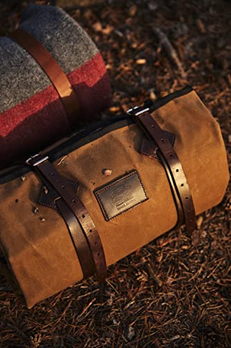 1845 Helko Werk Handmade Camping Bed Roll With Leather Straps And Zipper - Waterproof Waxed Canvas Portable Bed For Outdoor Camping - Packable Sleeping Bag For Home And Travel F8761 (Field Tan) #TOP4