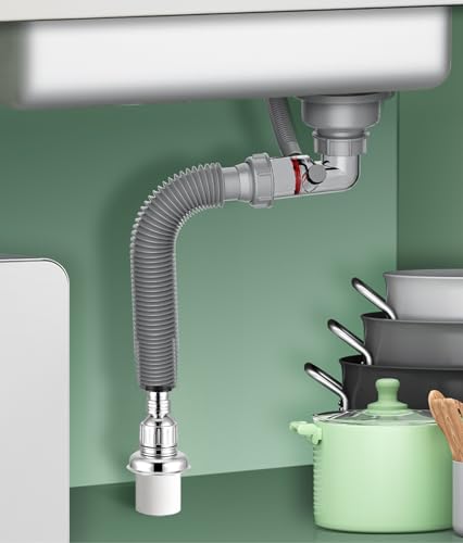 Image of Bathroom Floor Drain Connector | Water Drain Anti Core Overflow Elbow Outlet Pipe Connector for Washing Machine | Backflow Preventer Drainer (360-Shape Coupling)