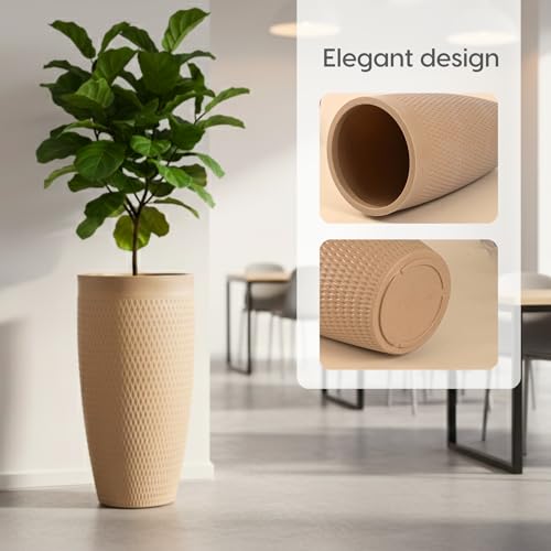 Image of Eha Earth Friendly Premia Big Planters for Home Decor | 24 inch, Pack of 1 | Plant Pot Made with Rice Husk | UV Protected Pot for Plant | Pots & Planters Big Size | Dune