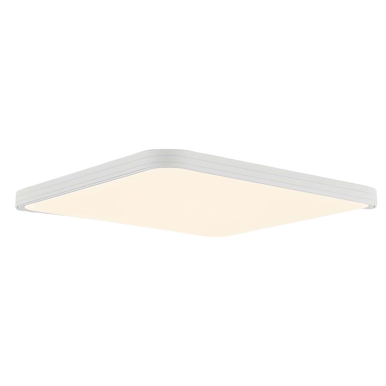 WLBHWL Modern LED Ceiling Light, Square Flush Mount Remote Control Close to Ceiling Lamp 19.7" Dimmable Ultra-Thin Lighting Fixture for Living Room, Bedroom, Dining Room
