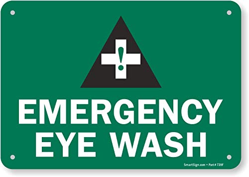 Panneau Emergency Eye Wash aluminium 17,8x25,4 cm signalétique sécurité