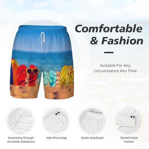 Short de bain séchage rapide imprimé tongs pour homme - 5