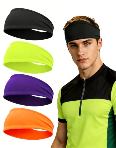Image of Headbands for Men & Women, Sweat Headband Non-Slip Sweatband Sports Running Cycling Yoga Basketball Workout Football Training